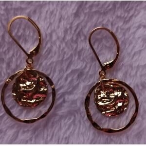 Women Gold and Silver Circle Drop Dangle Leverback Earrings Jewelry